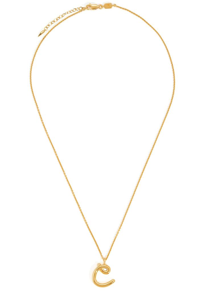 C initial 18kt gold-plated necklace商品第1张图片规格展示