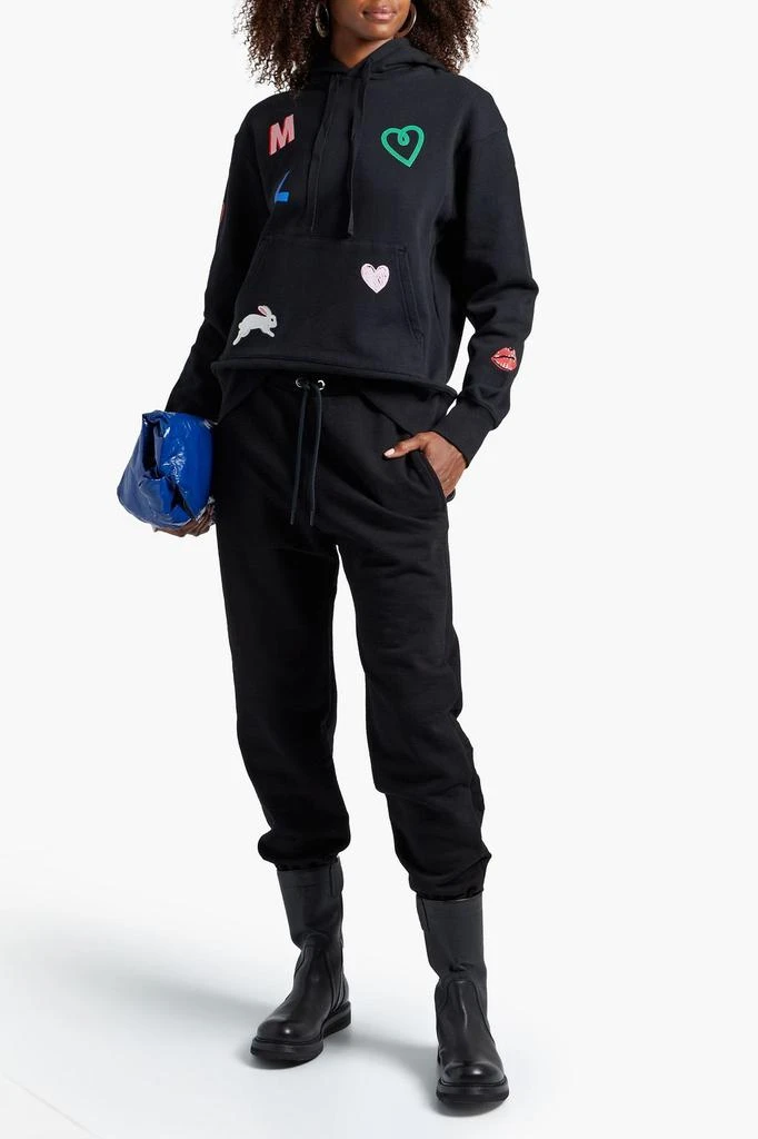 商品MARKUS LUPFER|Heidi embroidered printed organic cotton-fleece hoodie,价格¥520,第4张图片详细描述