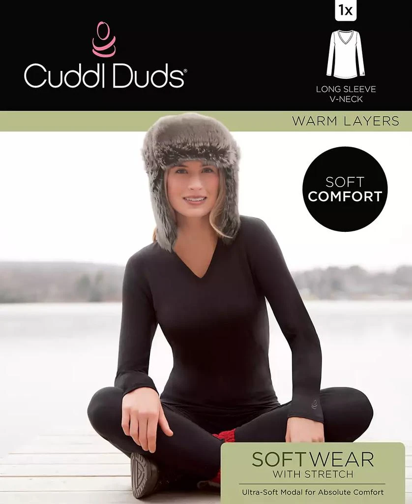 商品Cuddl Duds|Plus Size Softwear with Stretch V-Neck Top,价格¥182,第5张图片详细描述