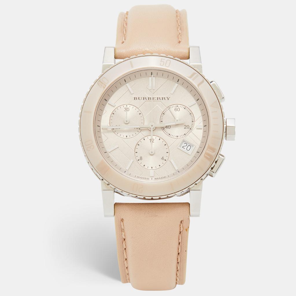 商品[二手商品] Burberry|Burberry Beige Stainless Steel Leather Classic BU9702 Women's Wristwatch 39 mm,价格¥2582,第1张图片
