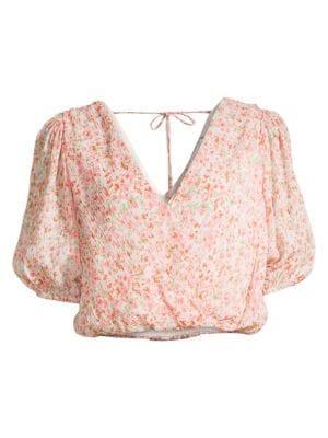 商品Lush|Floral Tie Back Crop Top,价格¥149,第5张图片详细描述