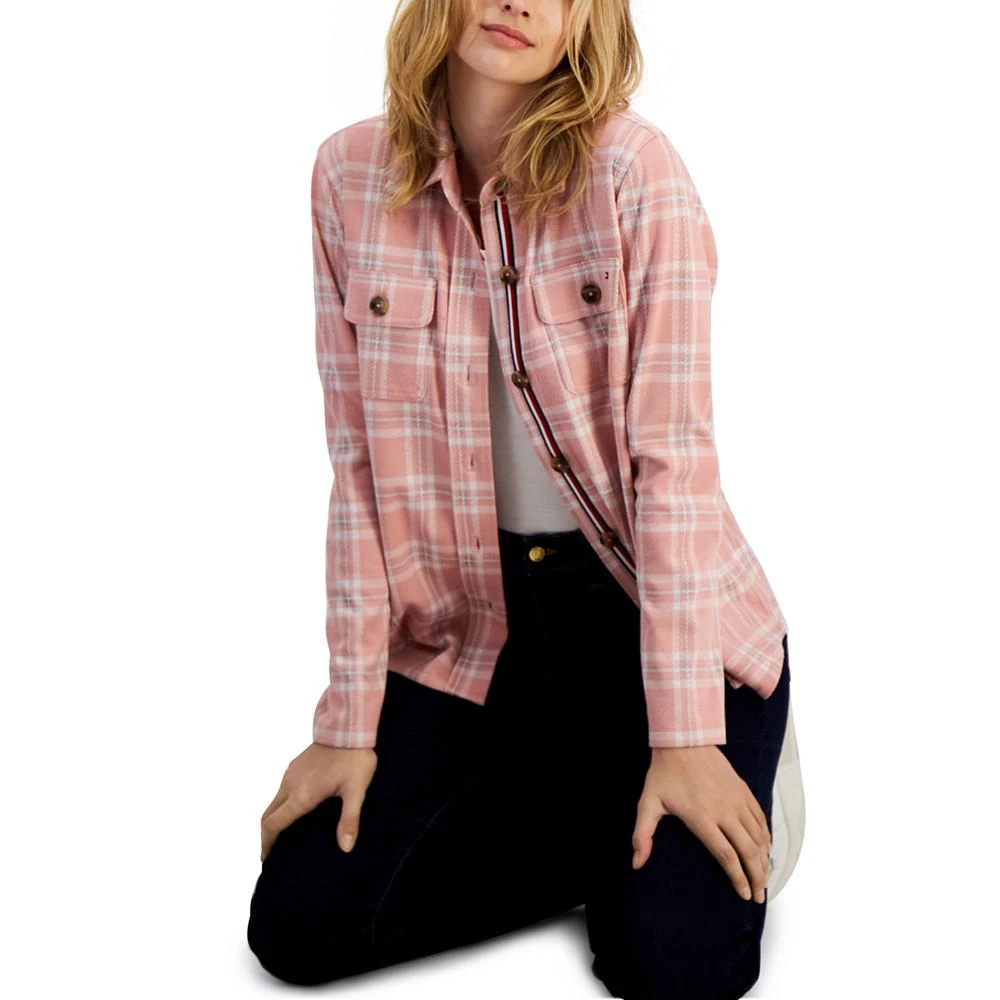 商品Tommy Hilfiger|Women's Collared Plaid Shirt Jacket,价格¥731,第4张图片详细描述