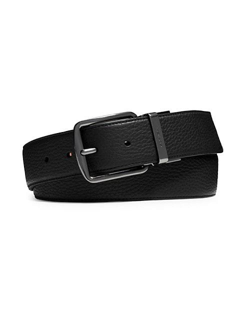 Harness Buckle Cut-To-Size Reversible Leather Belt商品第1张图片规格展示