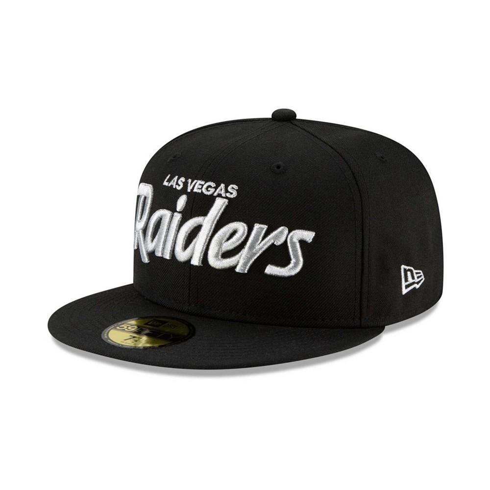 Men's Black Las Vegas Raiders Logo Omaha 59Fifty Fitted Hat商品第1张图片规格展示