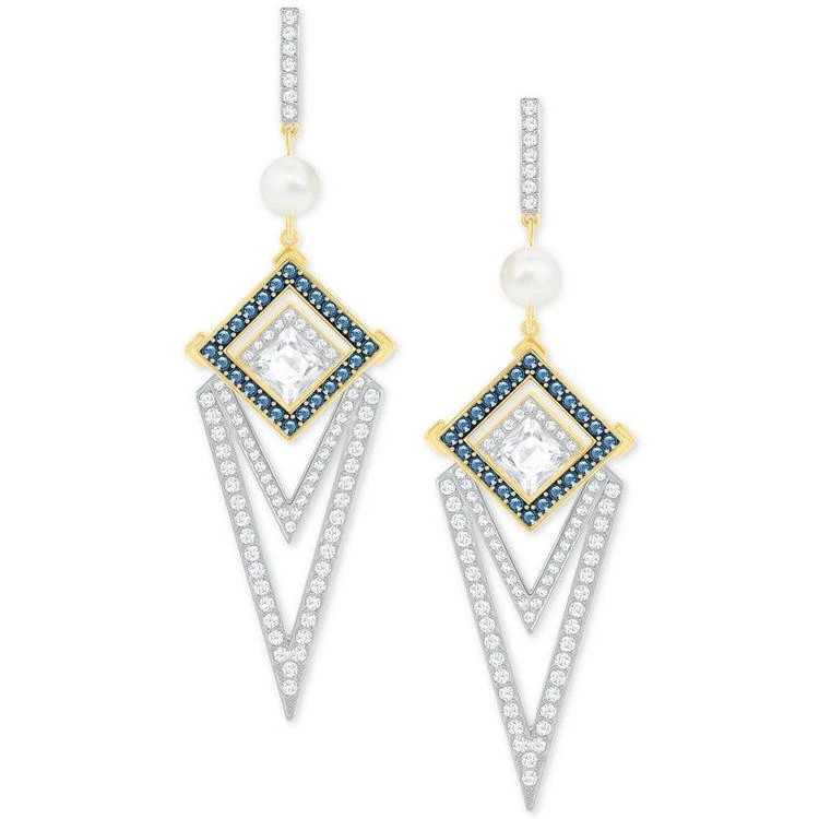 商品Swarovski|Gold-Tone Pavé & Imitation Pearl Chandelier Earrings,价格¥969,第1张图片