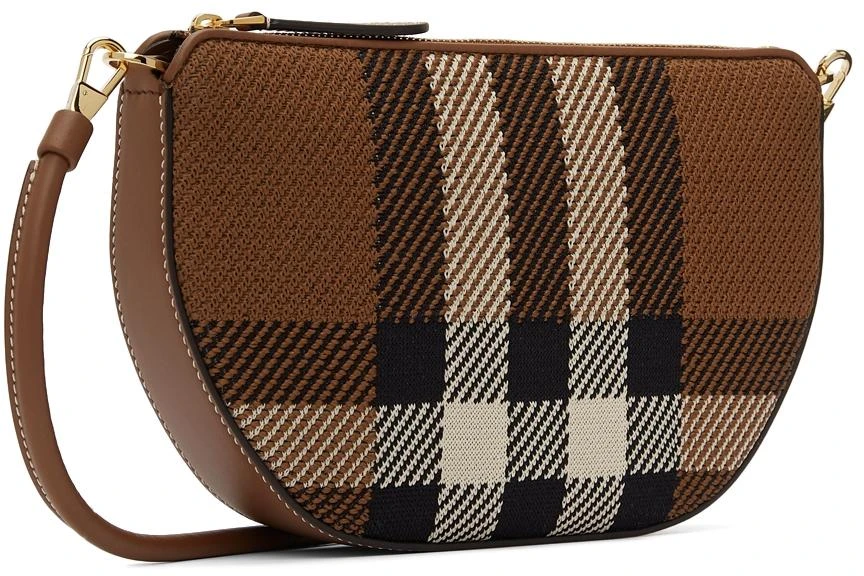 商品Burberry|Brown Knit Olympia Check Shoulder Bag,价格¥7894,第2张图片详细描述