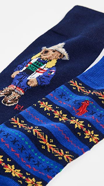 商品Ralph Lauren|2 Pack Sun Valley Bear Slack Socks,价格¥163,第4张图片详细描述