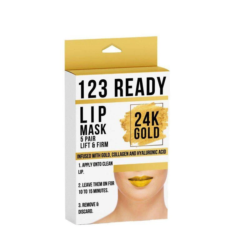 商品ZAQ|123 Ready 24k Gold Lift & Firm Gel Lip Patches 5 Pc,价格¥114,第1张图片