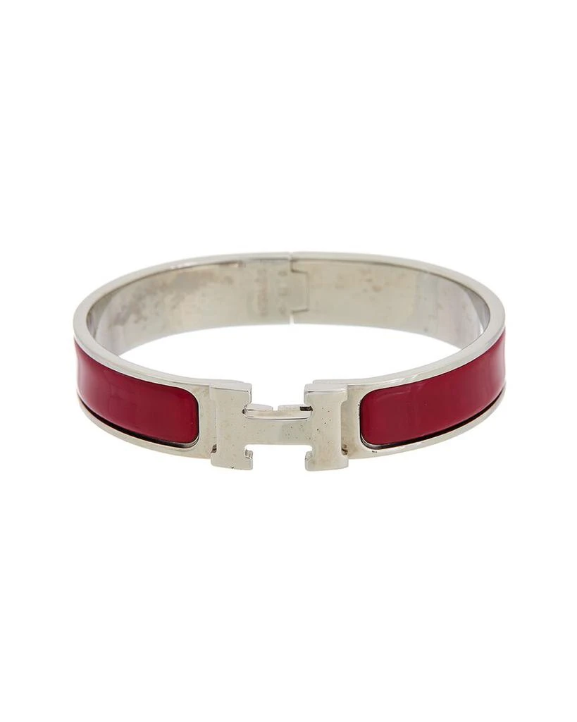 商品[二手商品] Hermes|Hermes Palladium Printed Enamel Clic Clac H Bangle (Authentic Pre-Owned),价格¥4360,第2张图片详细描述
