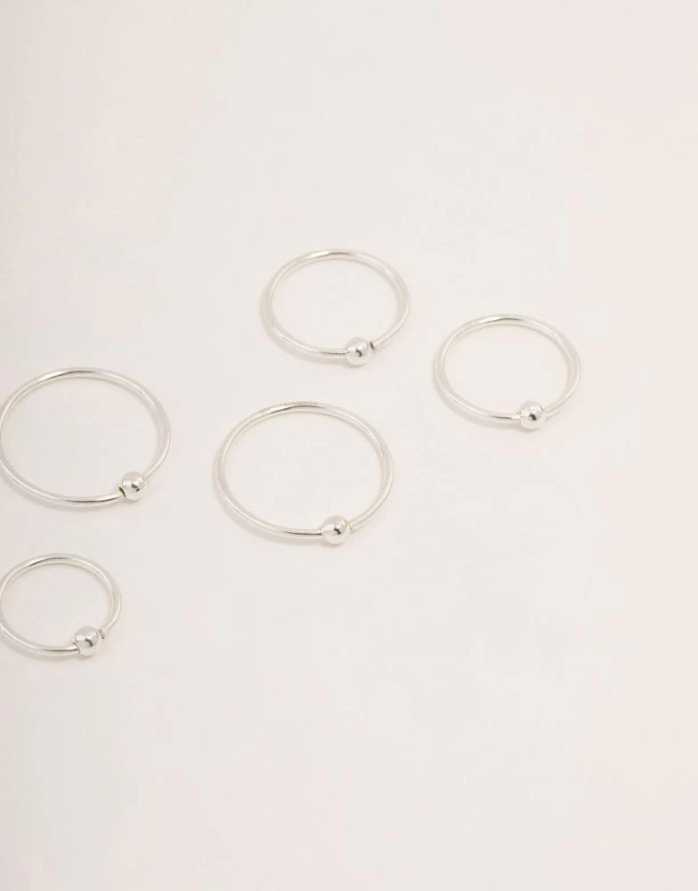 商品Lovisa|Lovisa Sterling silver ball gradual size nose ring pack in silver,价格¥178,第2张图片详细描述