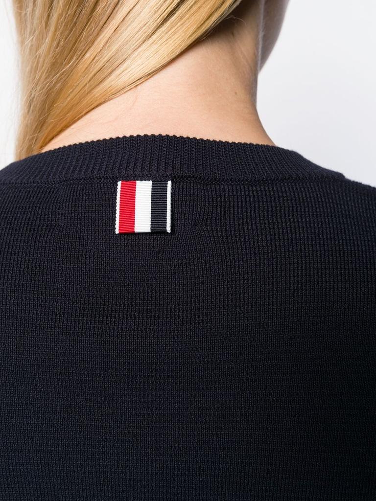 商品Thom Browne|THOM BROWNE WOMEN MILANO STITCH CLASSIC CREW NECK PULLOVER W/4 BAR IN FINE MERINO WOOL,价格¥7372,第6张图片详细描述