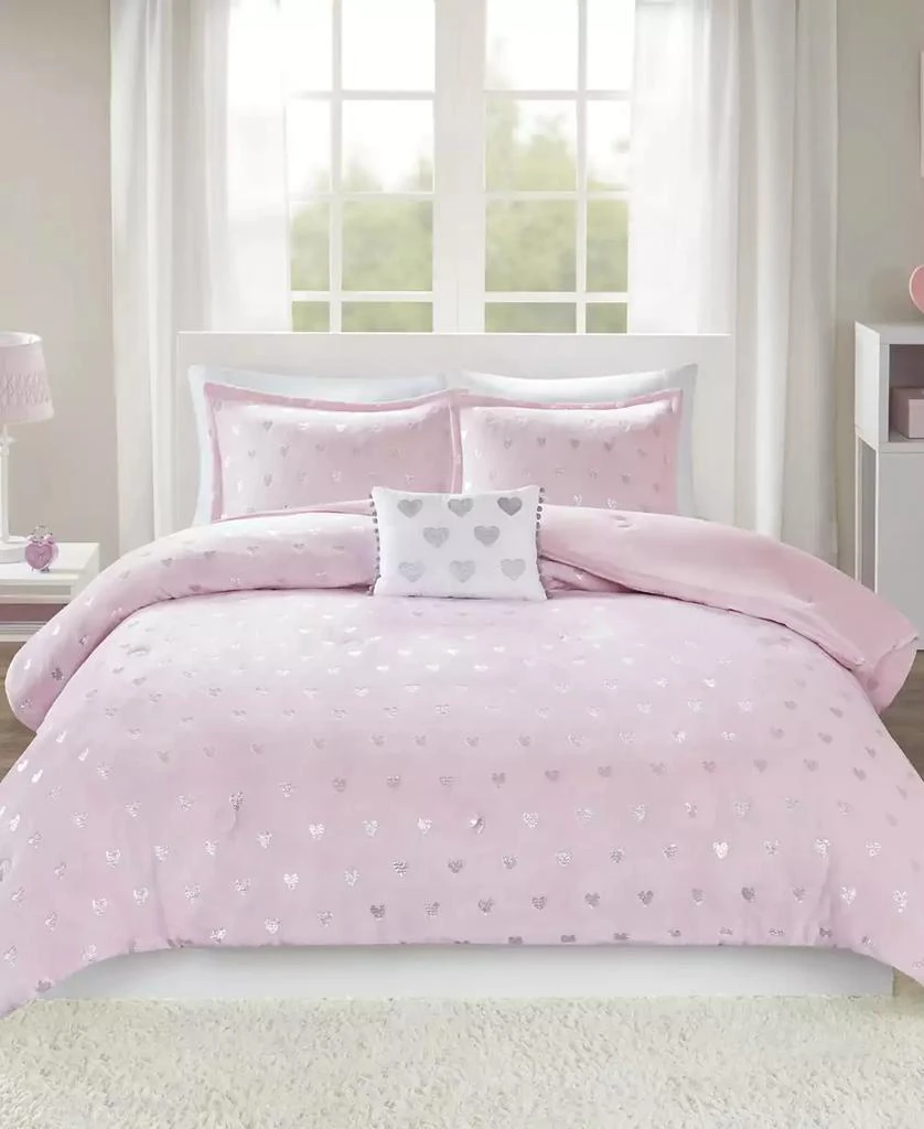 商品Intelligent Design|Rosalie Metallic Heart 3-Pc. Comforter Set,价格¥652,第1张图片