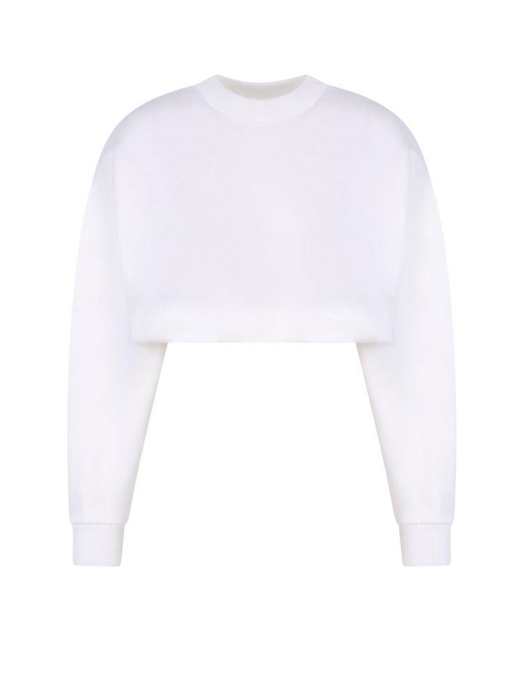 商品Alexander McQueen|Alexander McQueen Long Sleeved Crewneck Cropped Sweatshirt,价格¥3640-¥3971,第1张图片
