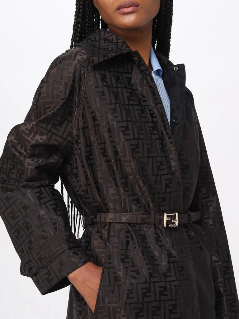 商品Fendi|Fendi trench coat in cotton blend with monogram pattern,价格¥26414,第5张图片详细描述