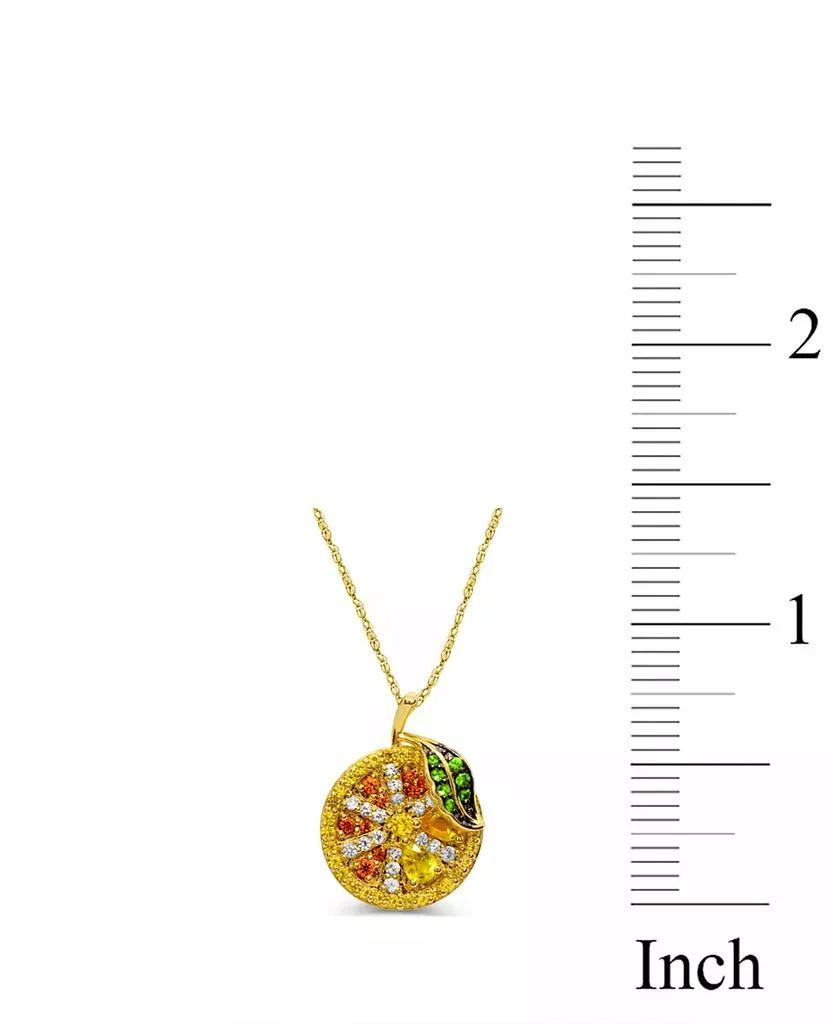 商品Macy's|Multi-Colored Sapphire and Tsavorite (1/20 ct. t.w.) Orange Pendant in 14K Yellow Gold,价格¥4186,第2张图片详细描述