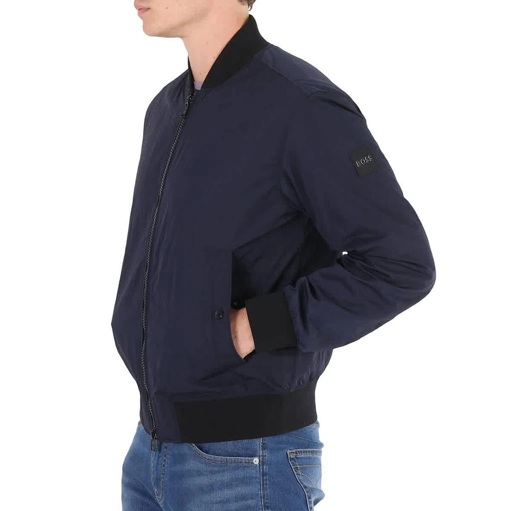 商品Hugo Boss|Hugo Boss Men's Dark Blue Water-Repellent Recycled Fabric Regular-Fit Bomber Jacket, Brand Size 50 (US Size 40),价格¥1404,第2张图片详细描述
