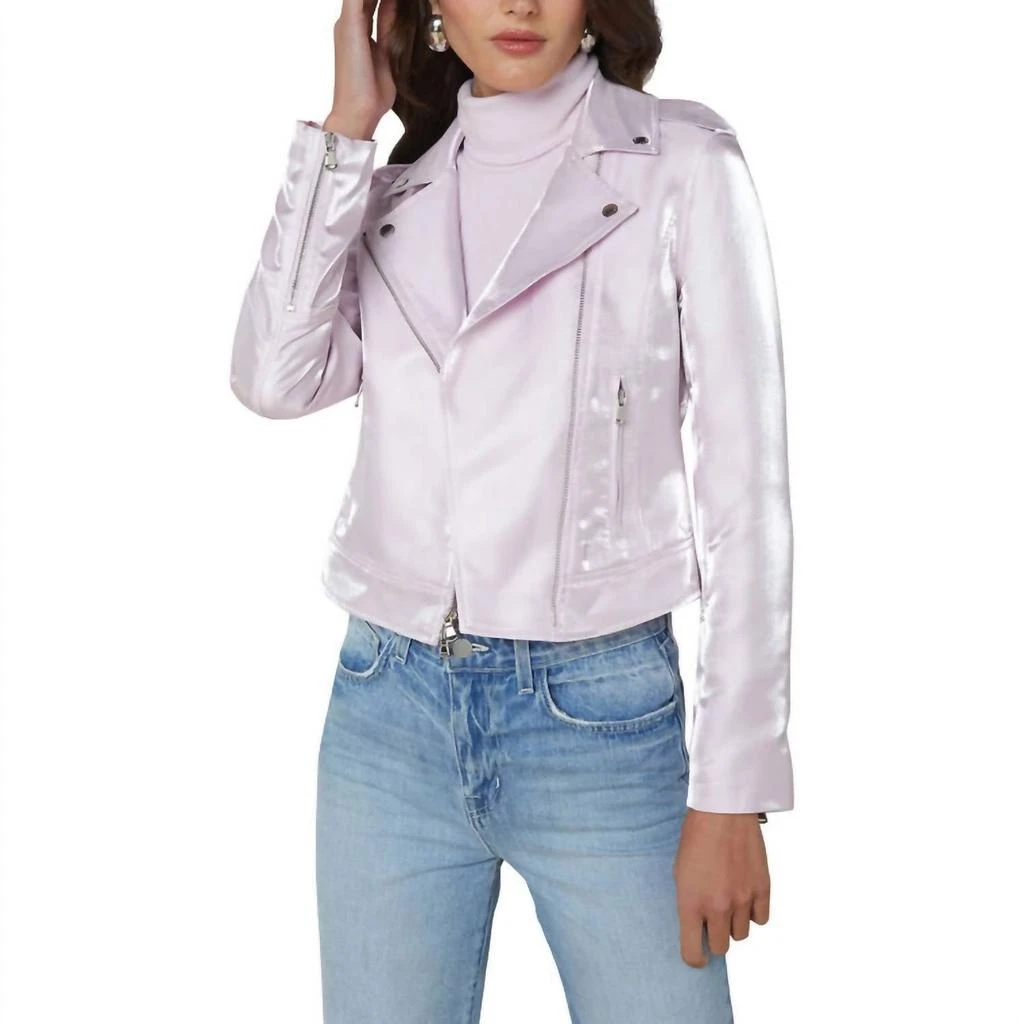 商品L'Agence|Biker Jacket In Lilac Snow,价格¥2057,第1张图片