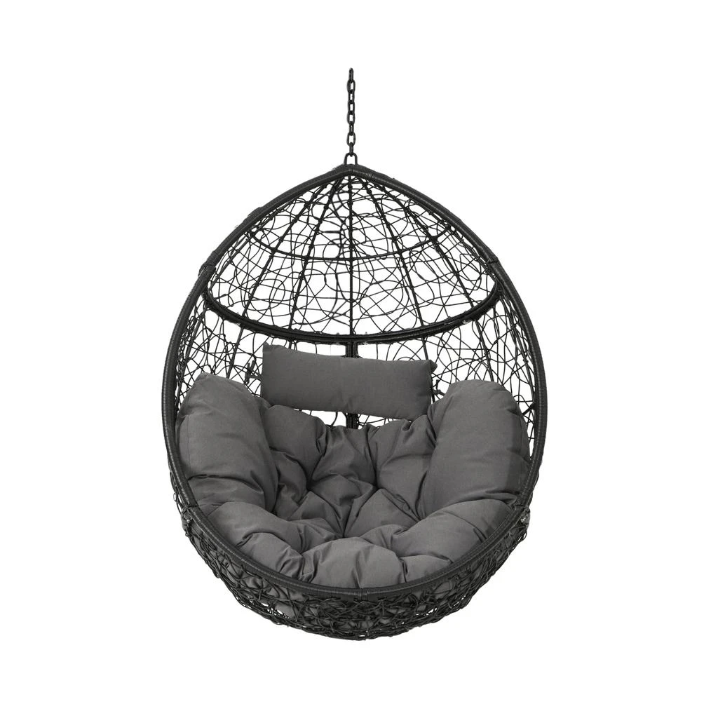 商品Streamdale Furniture|Streamdale Cozy Wicker Egg Hammock Chair with Removable Cushions,价格¥4479,第2张图片详细描述