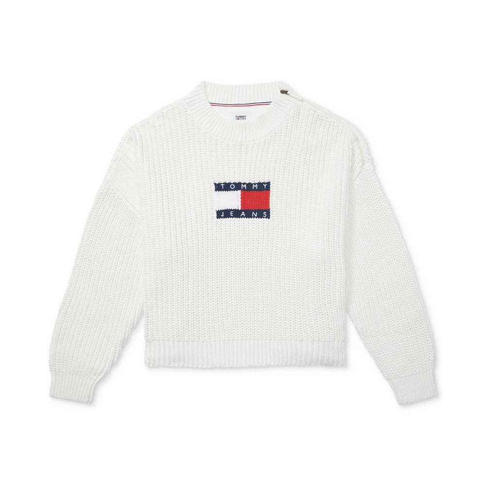 商品Tommy Hilfiger|Women's Cotton Flag Sweater with Zipper Shoulders,价格¥291,第1张图片