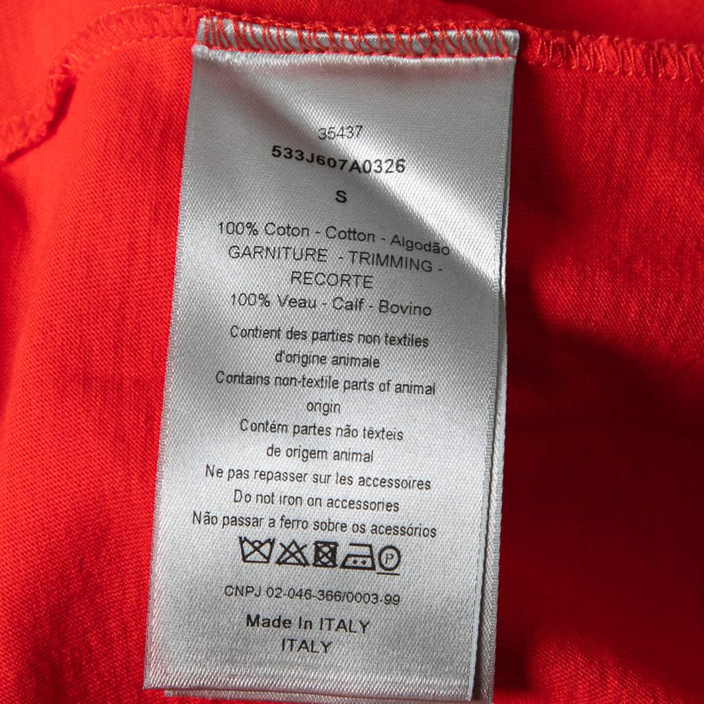 Dior Homme Red Cotton Logo Appliqued Short Sleeve T-Shirt S商品第5张图片规格展示