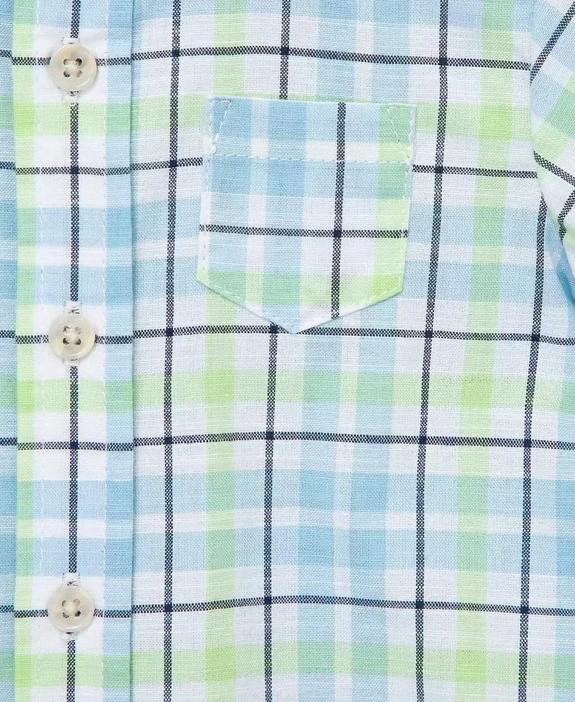 商品Little Me|Baby Boys Plaid Button Front Shirt and Pants Set,价格¥135,第3张图片详细描述