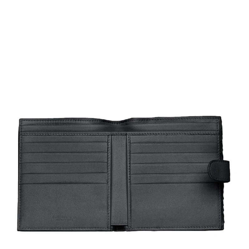 Bottega Veneta 葆蝶家 黑色小牛皮编织中性短款钱包 163240 V001N 1000 商品