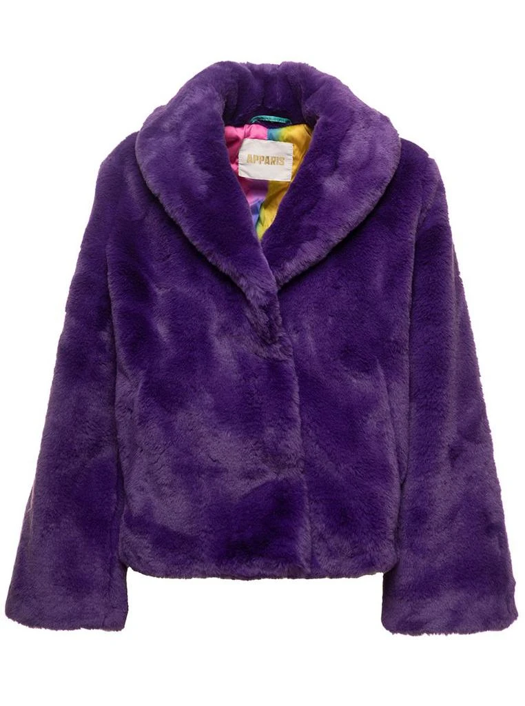 商品Apparis|'Fiona' Purple Cropped Faux Fur Jacket Woman Apparis,价格¥2531,第1张图片