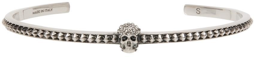 商品Alexander McQueen|Silver Skull Cuff Bracelet,价格¥3296,第1张图片
