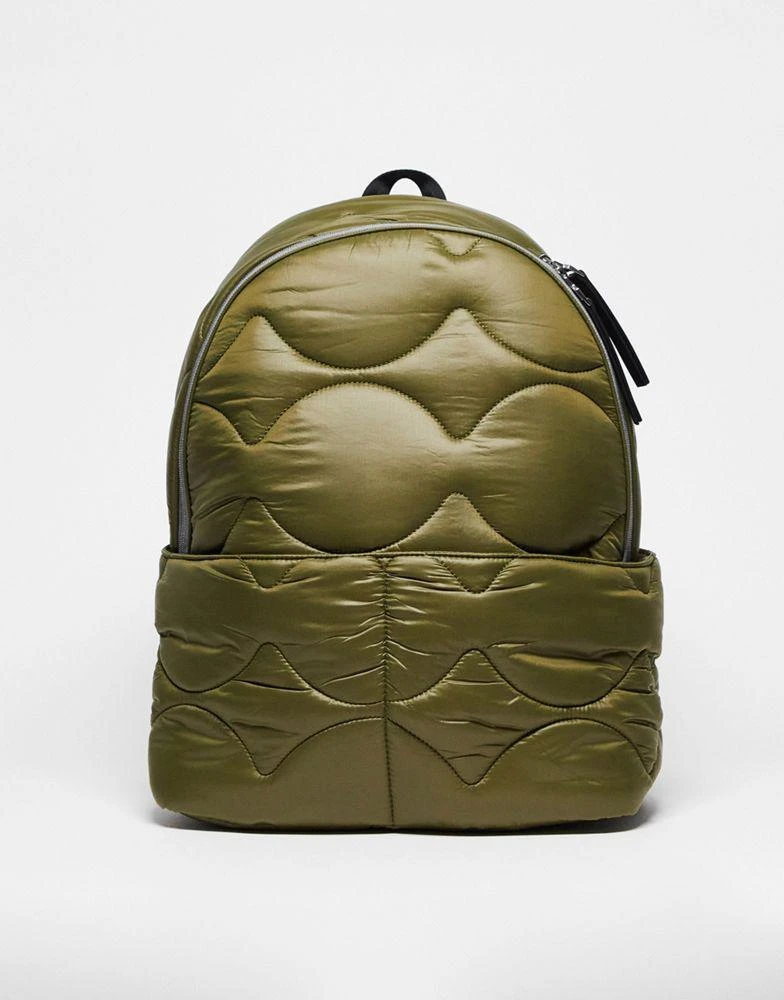 商品Topshop|Topshop Nina puffer backpack in green,价格¥135,第1张图片