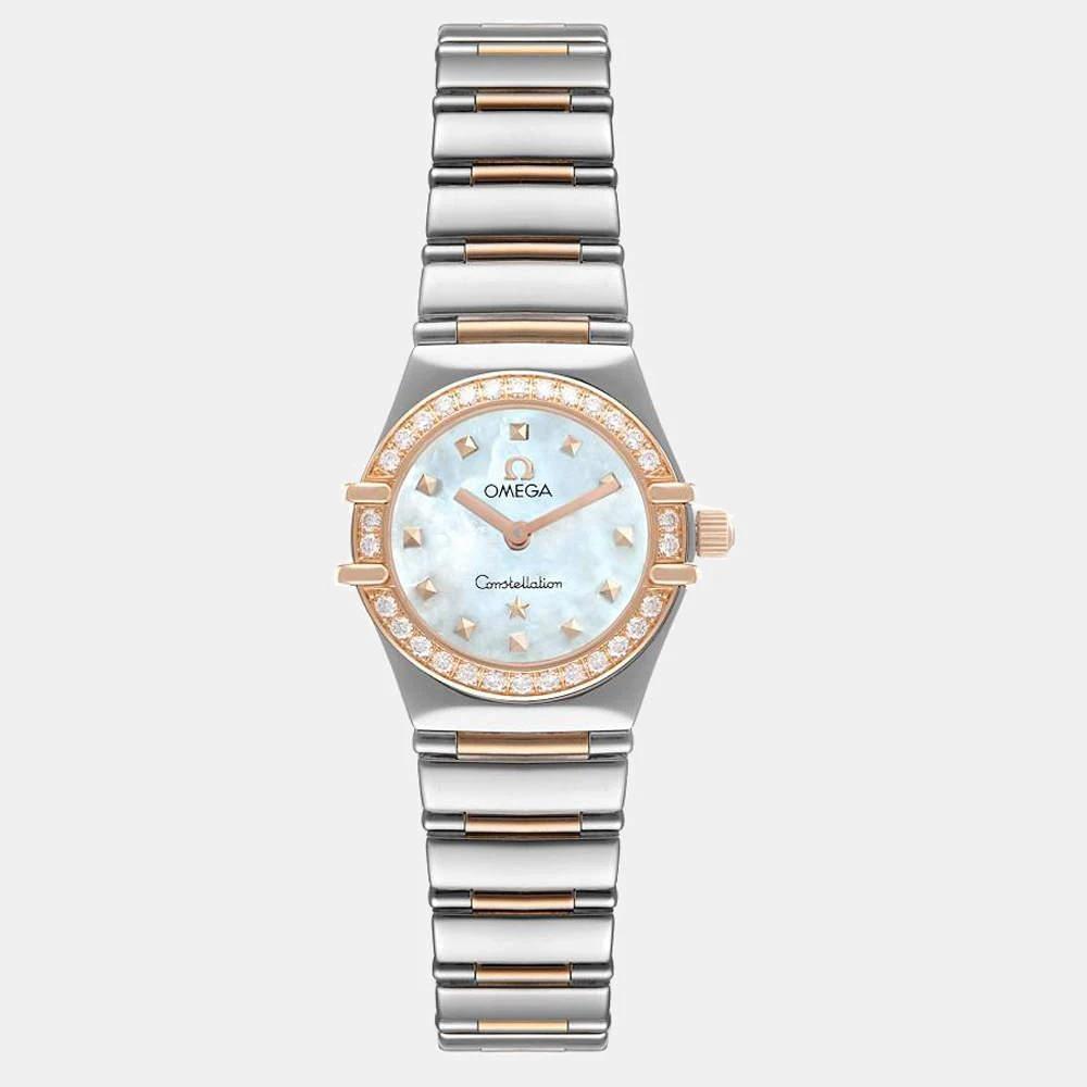 商品[二手商品] Omega|Omega MOP Diamonds 18k Rose Gold And Stainless Steel Constellation My Choice 1368.71.00 Women's Wristwatch 22.5 mm,价格¥24855,第1张图片
