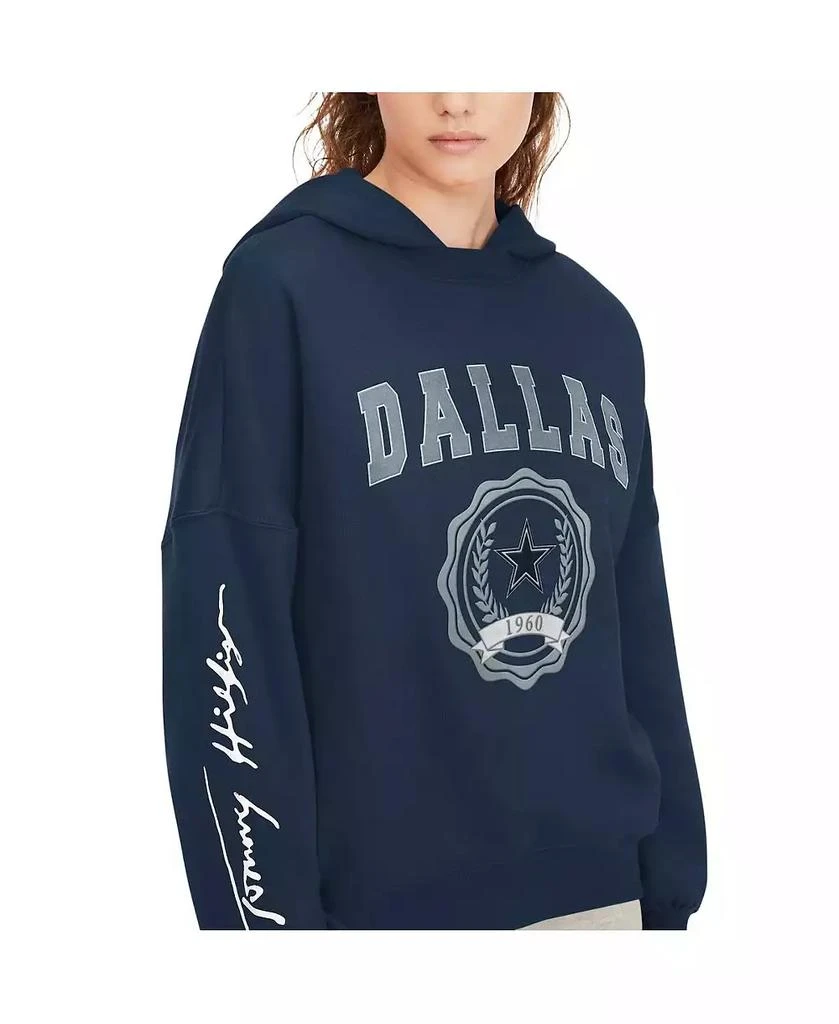 商品Tommy Hilfiger|Women's Navy Dallas Cowboys Becca Dropped Shoulders Pullover Hoodie,价格¥501,第3张图片详细描述