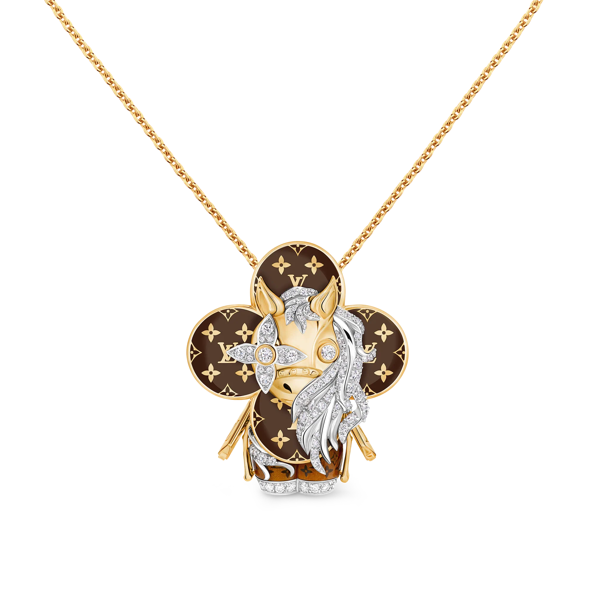 【预售】 LV路易威登 25秋冬 女士 吊坠 VIVIENNE HORSE 18K 金漆光钻石项链 Q93978  商品