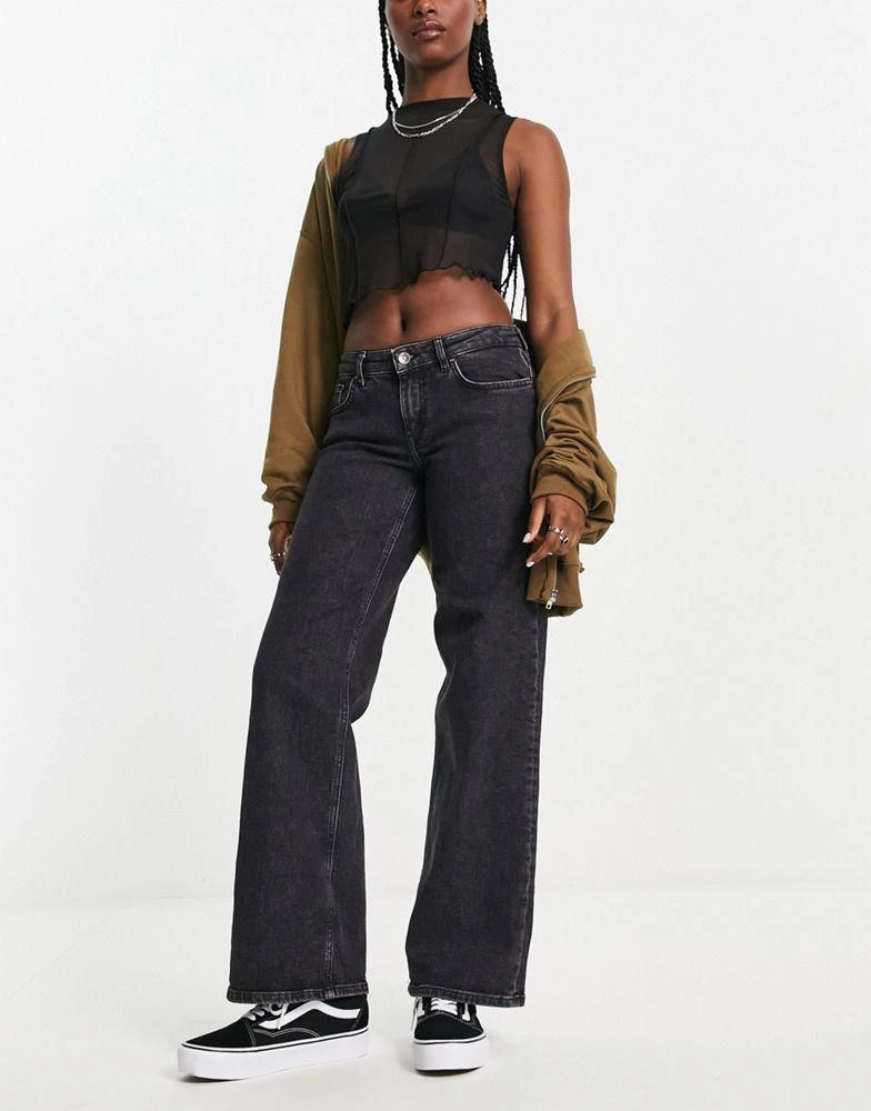 商品ONLY|Only Juicy low rise wide leg jeans in black,价格¥346,第1张图片