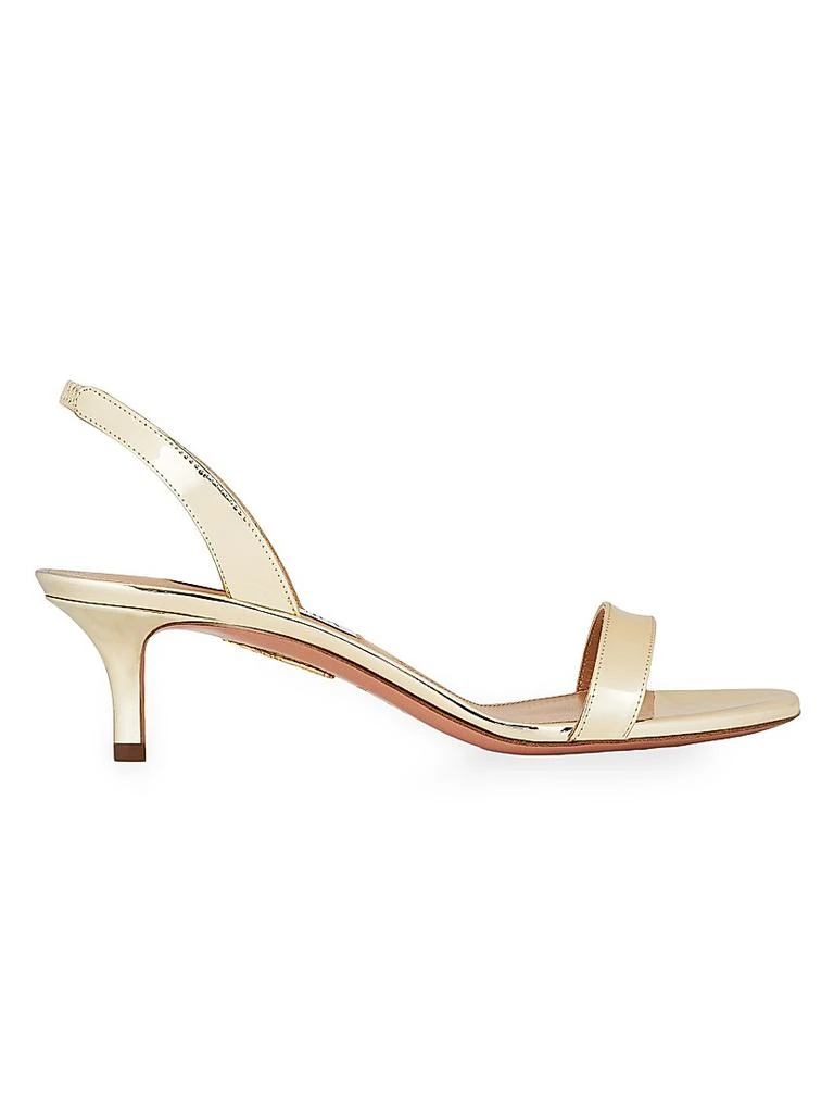 商品Aquazzura|So Nude 50MM Metallic Slingback Sandals,价格¥5900,第1张图片