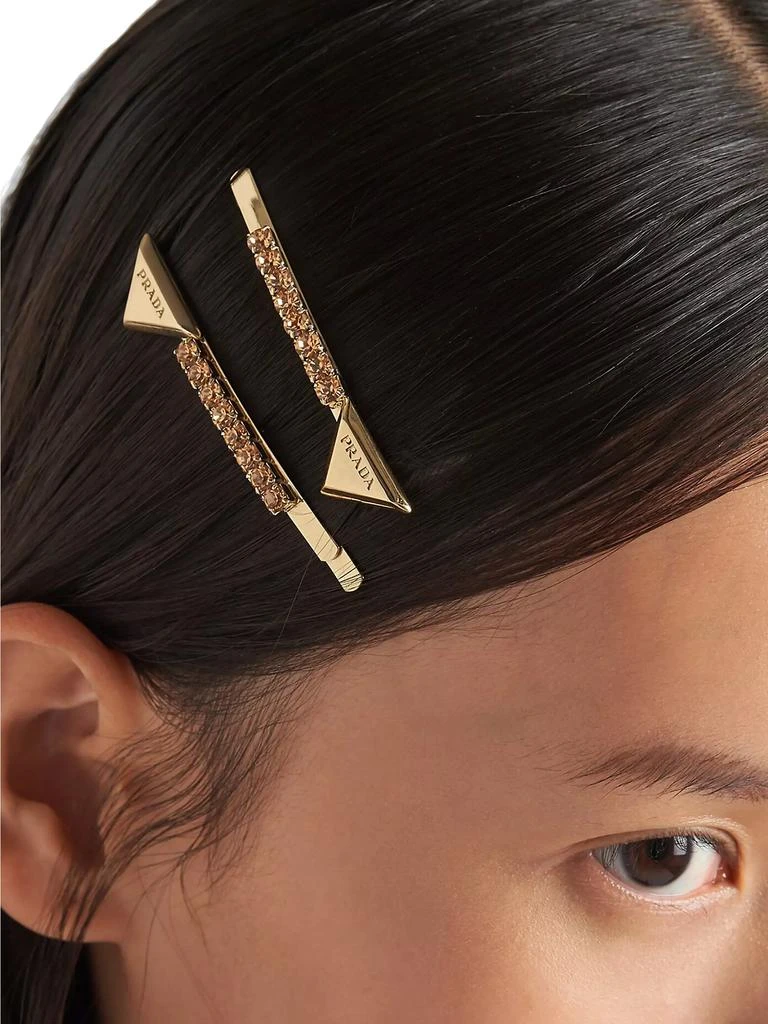 商品Prada|Embellished Brass Hair Clip,价格¥6187,第2张图片详细描述