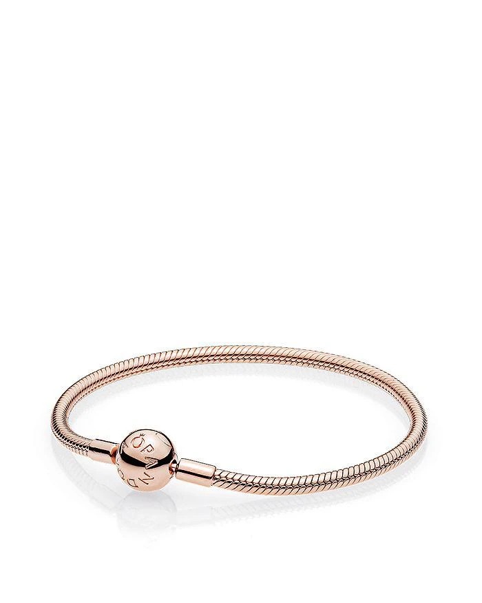 商品PANDORA|Sterling Silver Rose Smooth Clasp Bracelet,价格¥649,第1张图片