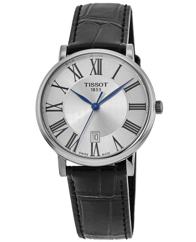 商品Tissot|T-Classic Carson 银色表盘黑色表盘表带男士手表,价格¥2040,第1张图片