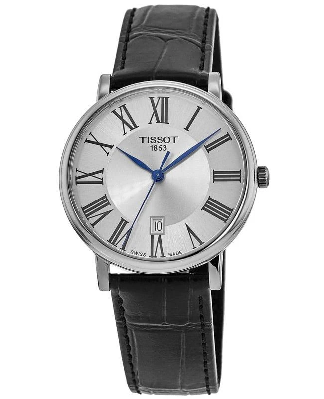 商品Tissot|T-Classic Carson 银色表盘黑色表盘表带男士手表,价格¥2002,第1张图片