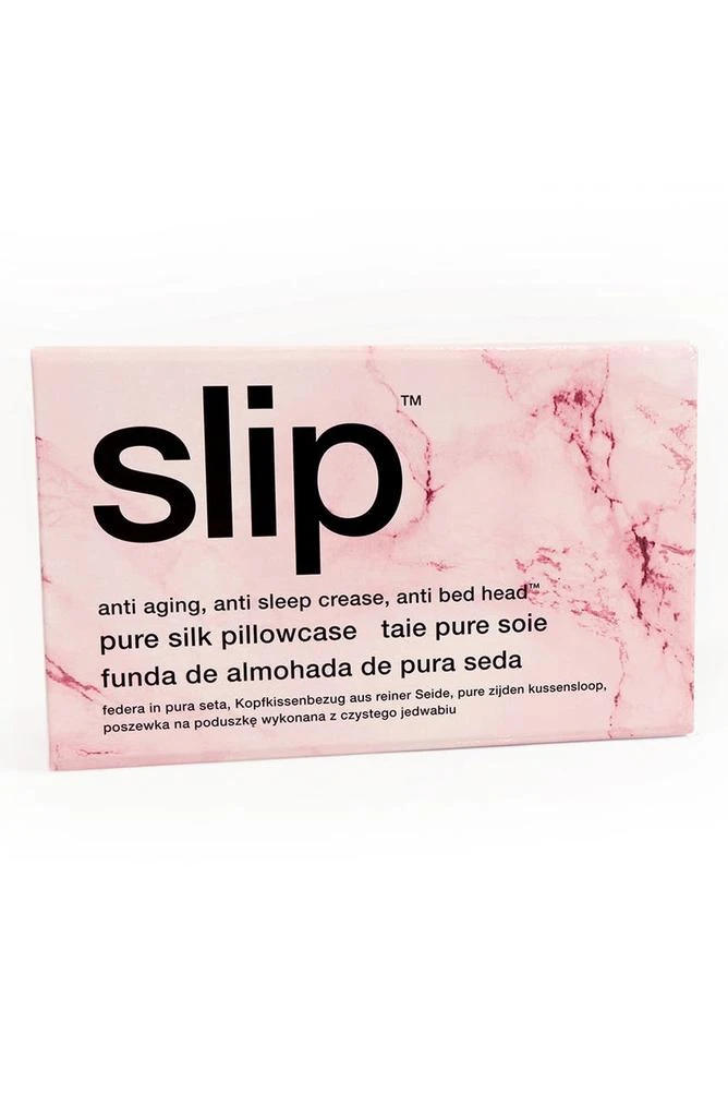 商品Slip|Pink Marble Pure Silk Pillowcase,价格¥347,第3张图片详细描述