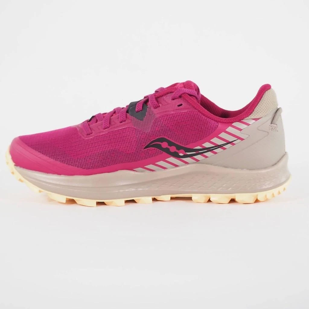 商品Saucony|Women's Peregrine 11 Running Shoes In Cherry/gravel,价格¥774,第3张图片详细描述