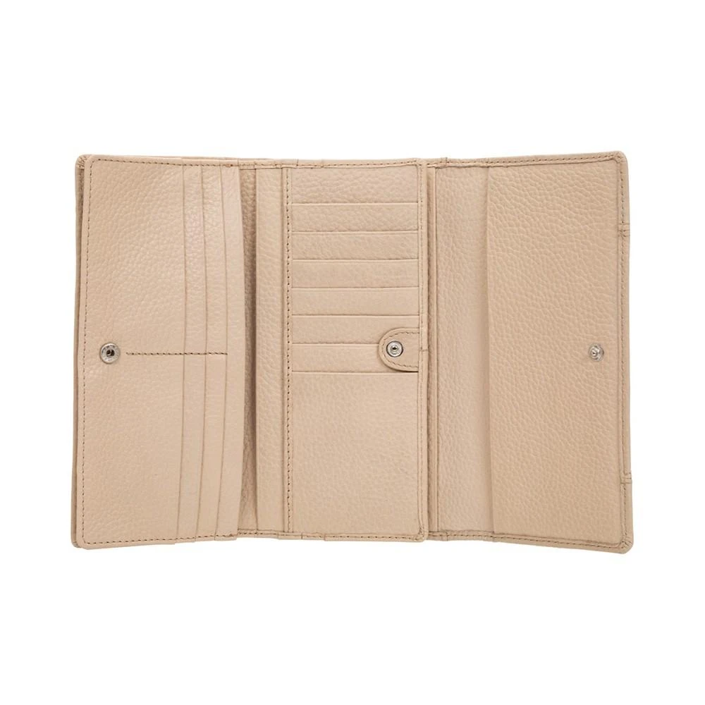商品Mancini Leather Goods|Women's Pebbled Collection RFID Secure Trifold Wing Wallet,价格¥551,第4张图片详细描述