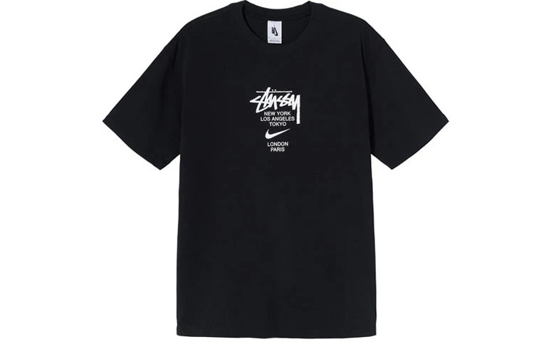 商品[国内直发] STUSSY|x Nike 联名款 胸前Logo短袖美式复古T恤 男女同款 黑色,价格¥1842,第1张图片