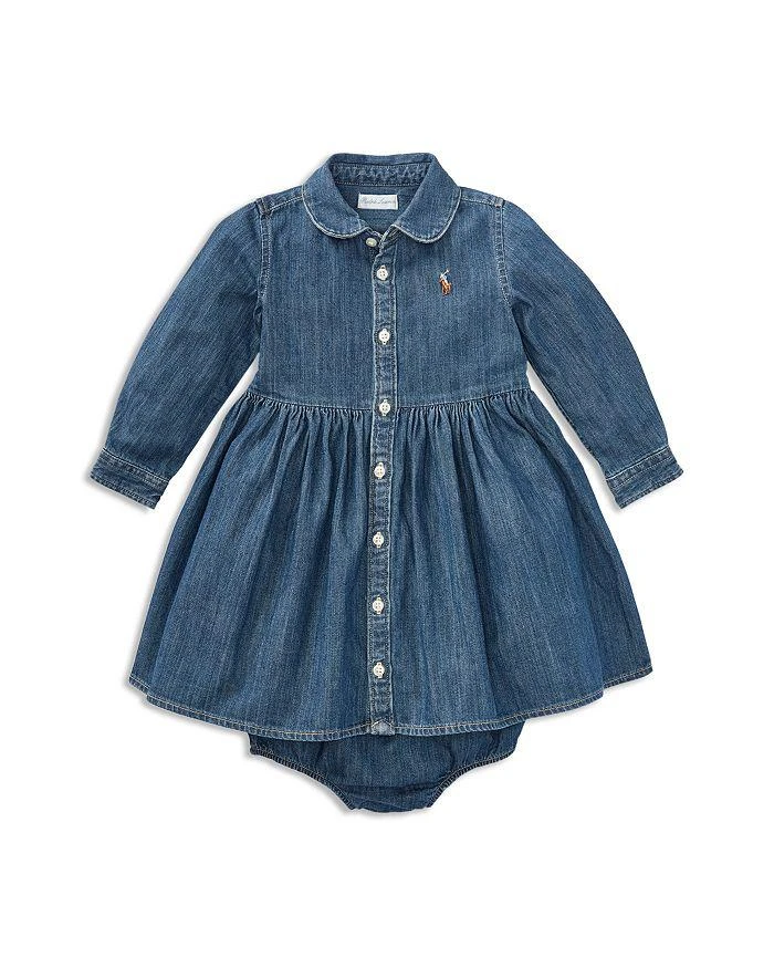 商品Ralph Lauren|Girls' Long Sleeve Denim Dress & Bloomers Set - Baby,价格¥453,第1张图片详细描述