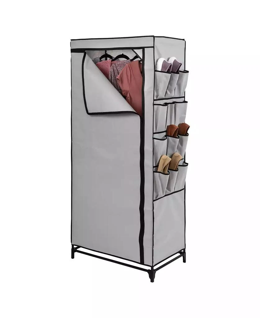 Wide Portable Wardrobe Closet with Cover and Side Pockets, 27" 商品