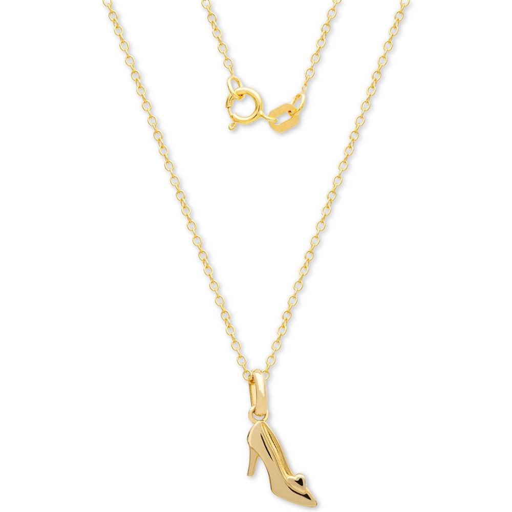 Children's Cinderella Slipper 15" Pendant Necklace in 14k Gold商品第2张图片规格展示
