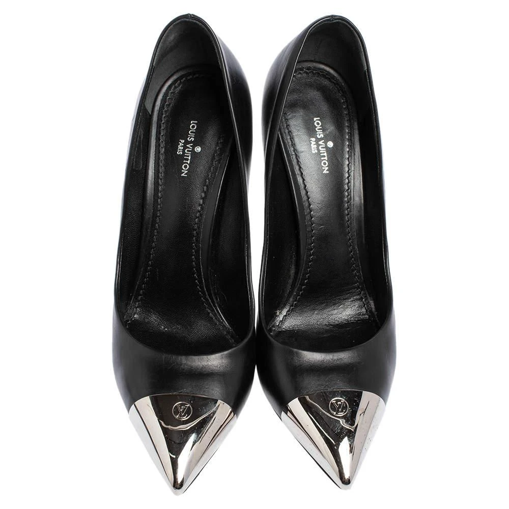 商品[二手商品] Louis Vuitton|Louis Vuitton Black Leather Urban Twist Metal Cap Toe Pumps Size 38,价格¥1336,第3张图片详细描述