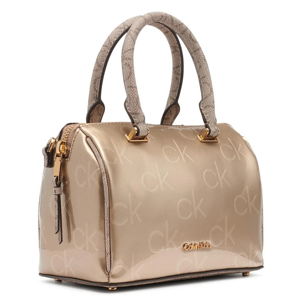 商品Calvin Klein|Ashley Embossed Signature Mini Top Zipper Satchel,价格¥588,第4张图片详细描述