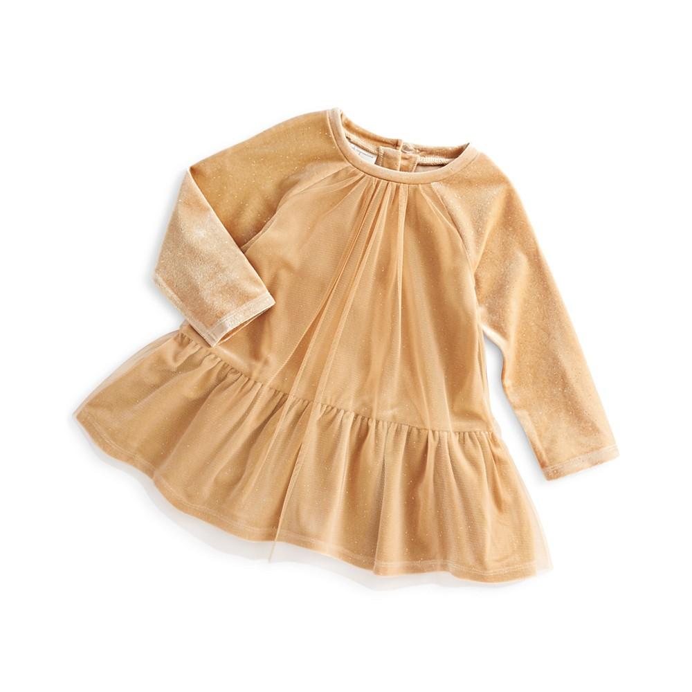 Baby Girls Velour & Tulle Dress, Created for Macy's商品第1张图片规格展示