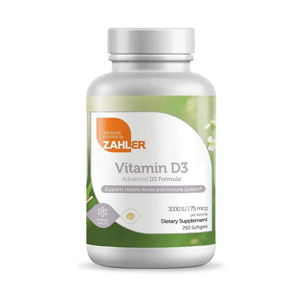 商品Zahler|Vitamin D3 3000 IU - 250 Softgels,价格¥150,第1张图片