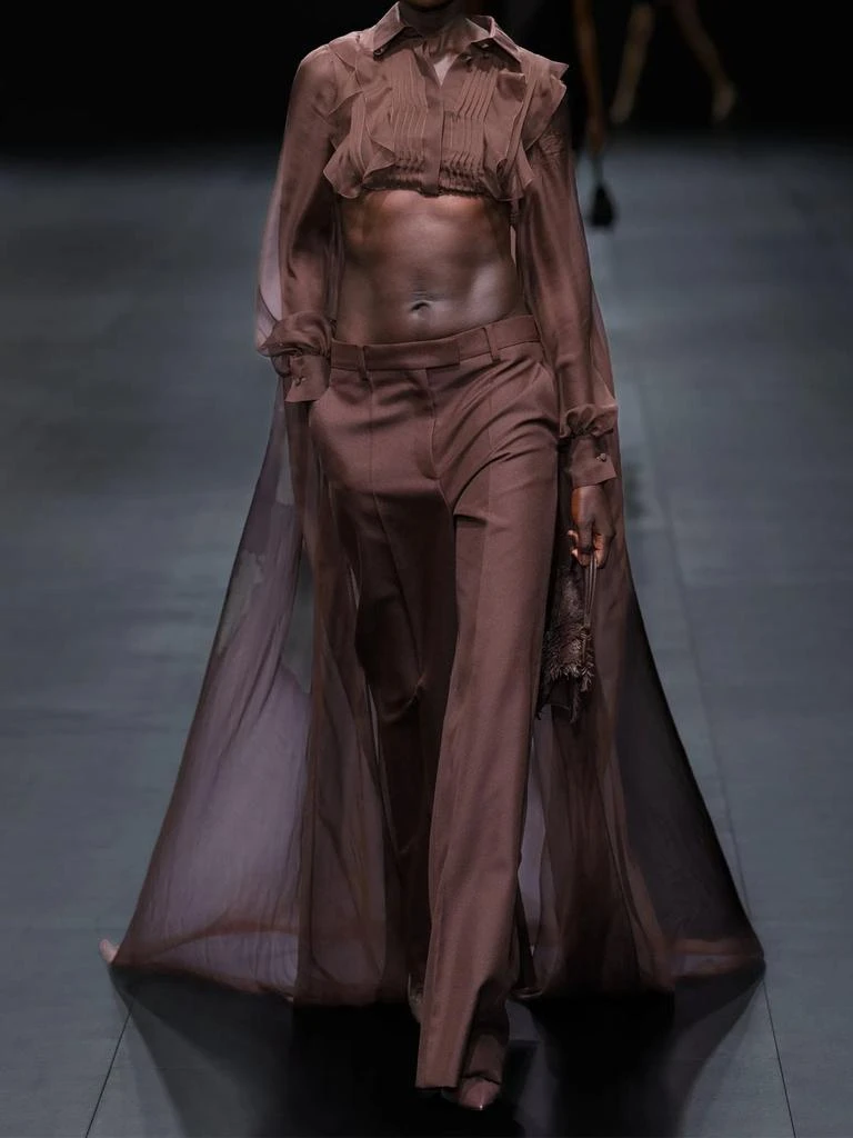 商品Valentino|Silk Chiffon Ruffled Plastron Top,价格¥13834,第3张图片详细描述